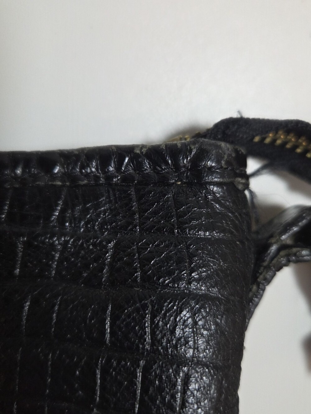 Brahmin Black Croc Embossed Leather Satchel Crossbody Bag Mini Arno - Picture 9 of 16